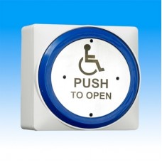 DDA WHITE PLASTIC & S/S LARGE PUSH PLATE BUTTON